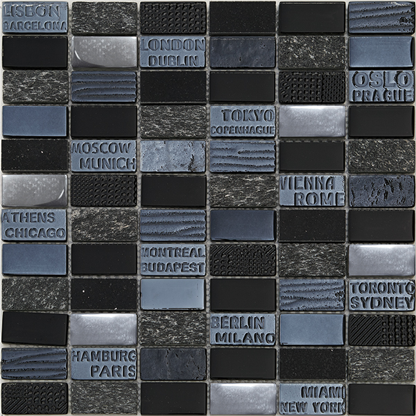 Kaakeli City Black (2x4,5) 30x30   8 mm