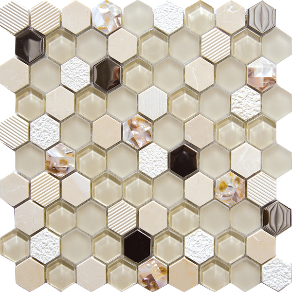 Kaakeli Hexa Mosa Beige Nacar (3x3) 30,2x30,5   8 mm