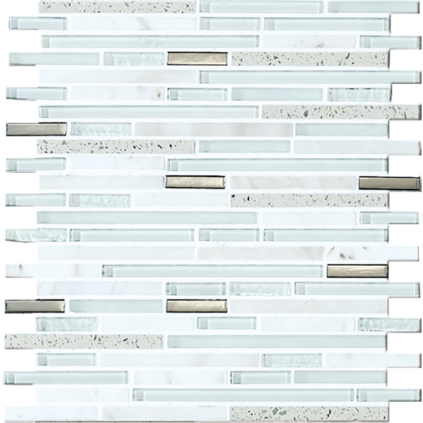 Kaakeli Lluvia Blanca (1x5, 1x7, 1x10, 1x12, 1x17) 30x30   8 mm