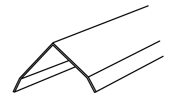 Kulmasuojalista 25 x 25 mm hiottu RST S=1,0mm liimakiinnitys B8 RST 270 200 cm