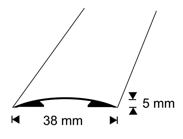 Saumalista 38 mm vaalea tammi tarrakiinnitys B2 WO 90 100 cm