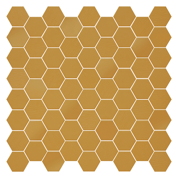 Kaakeli Hexa Mosaic Yellow Corn Mix MOHS 7 R10 B V2 (4,3x3,8) * EN 14411 Bla UGL 31,6x31,6   4 mm