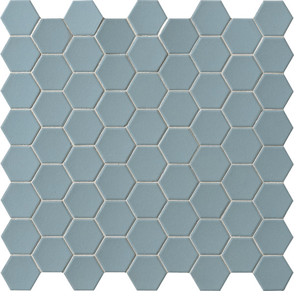 Kaakeli Hexa Mosaic Azure Mist Matt MOHS 8 R10 B V1 (4,3x3,8) * EN 14411 Bla UGL 31,6x31,6   4 mm