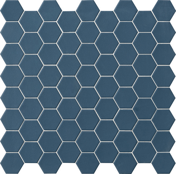 Kaakeli Hexa Mosaic Aegean Blue Matt MOHS 8 R10 B V1 (4,3x3,8) * EN 14411 Bla UGL 31,6x31,6   4 mm