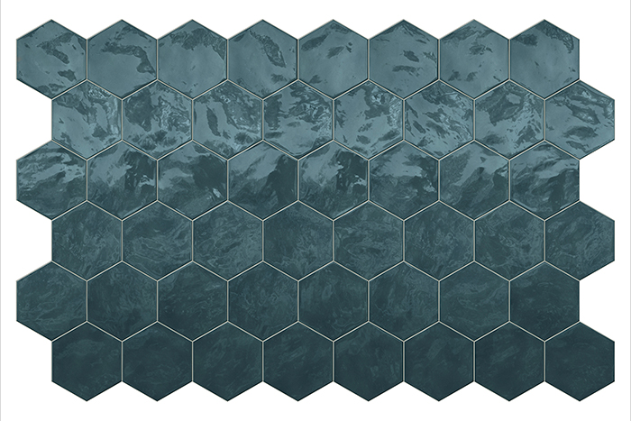 Kaakeli Hexa Wall Ocean Wave V1 EN 14411 Blll GL 15x17,3   10 mm